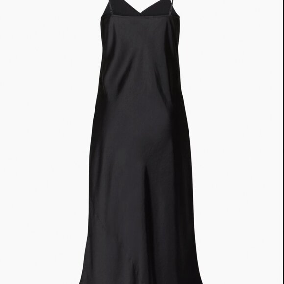 Wilfred Only Slip Satin Midi Dress- Black 2XS - Picture 7 of 9